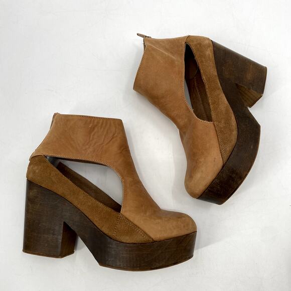 Free People Horizon Brown Wood Clogs - Picture 3 of 8